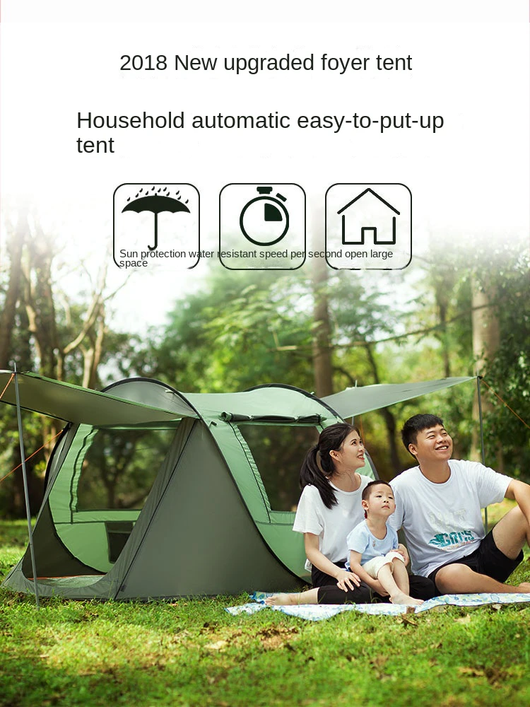 Cheap Goat Tents Outdoor Camping 3 4 People Automatic Outdoor Tent Camping Rainproof Tent Throwing Tent Building Free Easy to Put up Tent